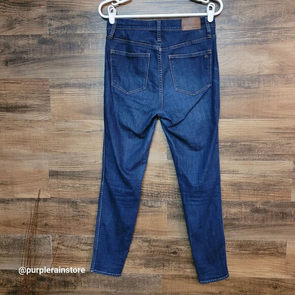 Madewell Jeans 27 Skinny 10" High Rise Tummy Control Medium Dark Wash Stretch - Picture 2 of 13